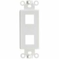 Swe-Tech 3C Decora Wall Plate Insert, White, 2 Hole for Keystone Jack FWT302-2D-W